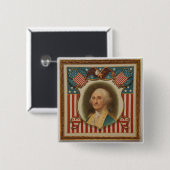 Washington Campaign Pin Vierkante Button 5,1 Cm (Voorkant /achterkant)