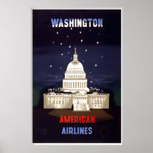 Washington Capitol Amerika Verenigde Staten Vintag Poster