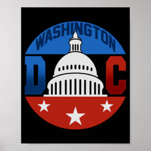 Washington capitol hill amerikaanse vlag usa trots poster
