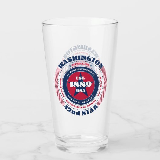 Washington Circular Typography Design Glas (Achterkant)