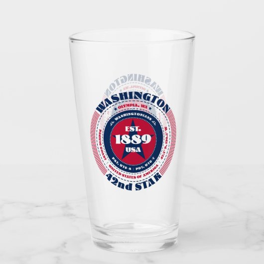 Washington Circular Typography Design Glas (Voorkant)
