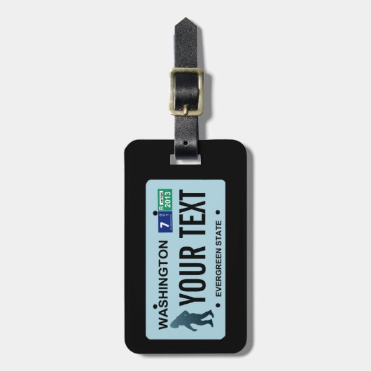 Washington Columbia Sasquatch License Bord Bagagelabel (Voorkant verticaal)