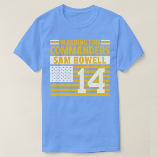 Washington Commanders Howell 14 Amerikaanse vlag T T-shirt (Design voorkant)