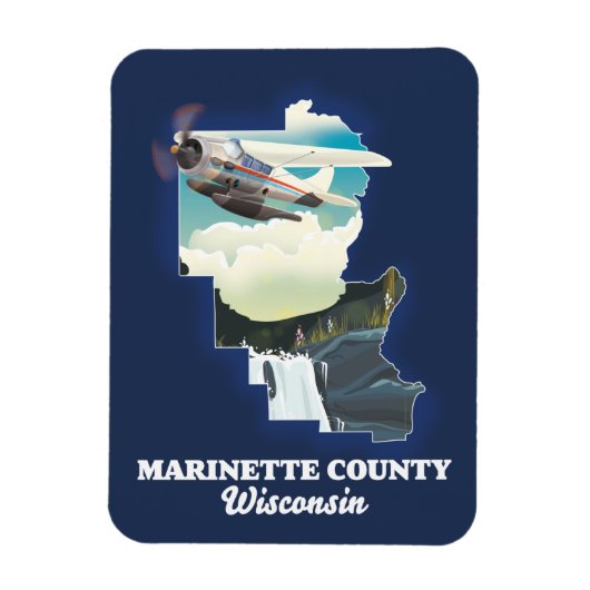 Washington county Maine Kaart Magneet (Verticaal)