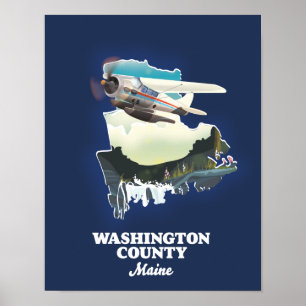 Washington county Maine Map Poster
