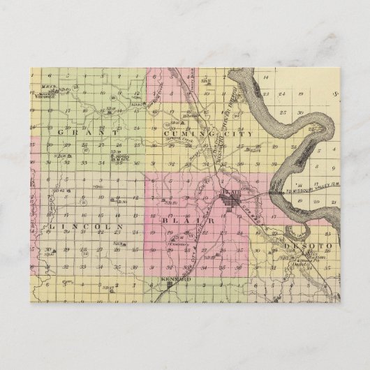Washington County, Nebraska Briefkaart (Voorkant)