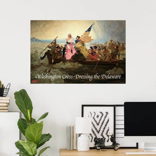 Washington Cross-Dressing the Delaware Poster (Thuiskantoor)