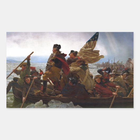 Washington Crossing Delaware Art Rechthoekige Sticker (Voorkant)