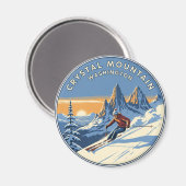 Washington Crystal Mountain Skier Magneet (Voorkant / Achterkant)