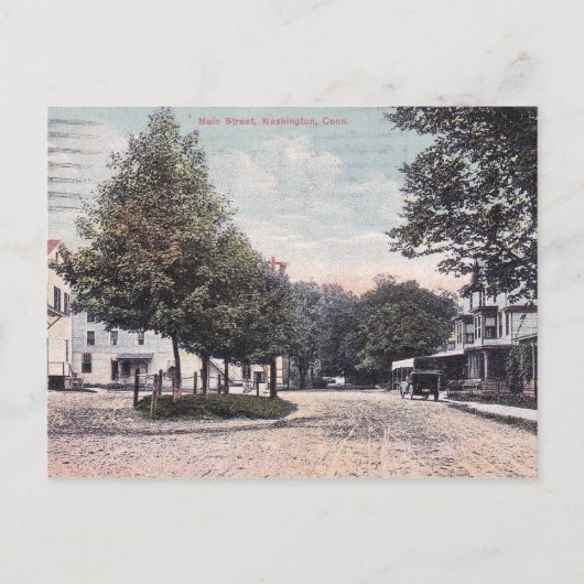 Washington CT, Main Street, 1914 Briefkaart (Voorkant)
