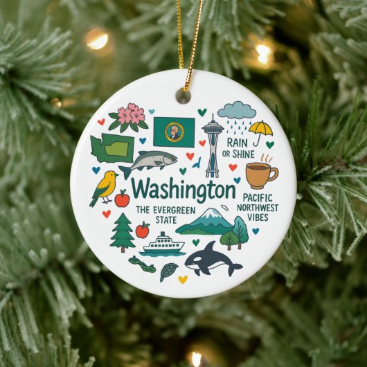 Washington Custom Family Trip Christmas Keramisch Ornament (Boom)