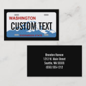 Washington custom licentie bord visitekaartje (Voorkant / Achterkant)