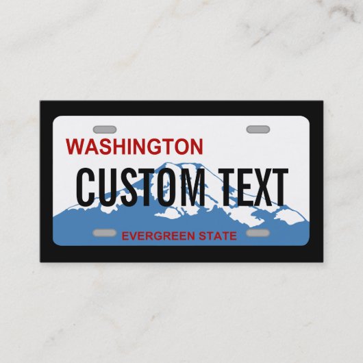 Washington custom licentie bord visitekaartje (Voorkant)