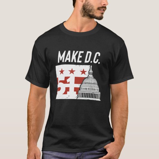 Washington D C 51st State Cool DC Statehood T-shirt (Voorkant)