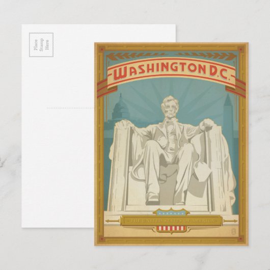 Washington D.C. - Abe Lincoln Briefkaart (Voorkant / Achterkant)