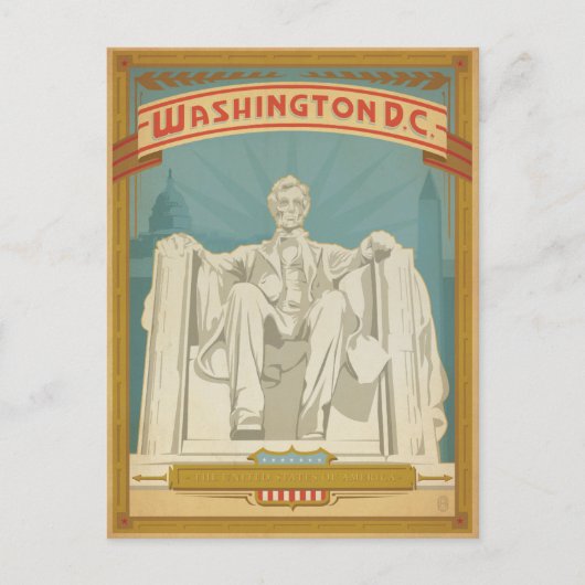 Washington D.C. - Abe Lincoln Briefkaart (Voorkant)