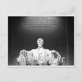 Washington, D.C. - Abraham Lincoln Standbeeld Ansi Uitnodiging Briefkaart