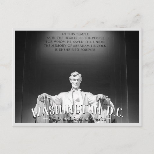 Washington, D.C. - Abraham Lincoln Standbeeld Ansi Uitnodiging Briefkaart (Voorkant)