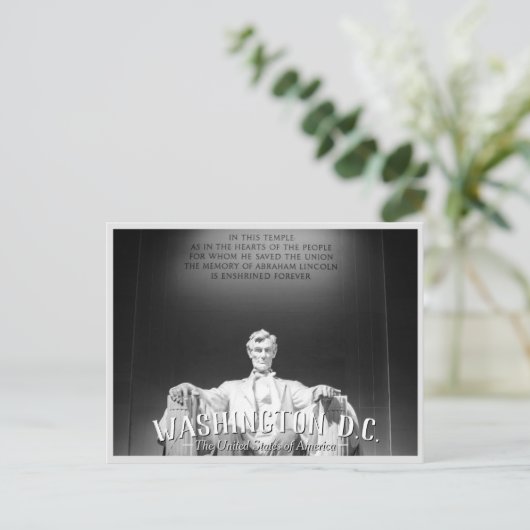 Washington, D.C. - Abraham Lincoln Standbeeld Ansi Uitnodiging Briefkaart (Staand voorkant)