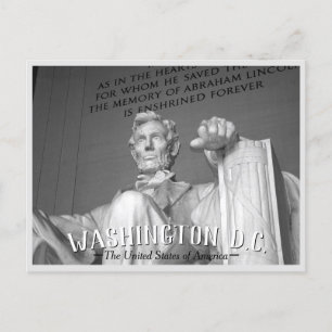 Washington D.C. - Abraham Lincoln Statue Briefkaar Uitnodiging Briefkaart