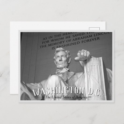 Washington D.C. - Abraham Lincoln Statue Briefkaar Uitnodiging Briefkaart (Voorkant / Achterkant)