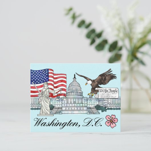Washington D.C. Briefkaart Illustratie (Staand voorkant)