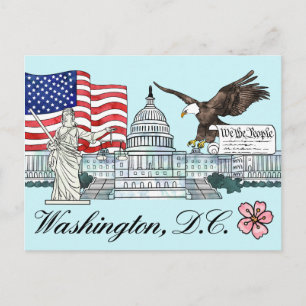 Washington D.C. Briefkaart Illustratie