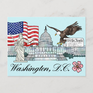 Washington D.C. Briefkaart Illustratie