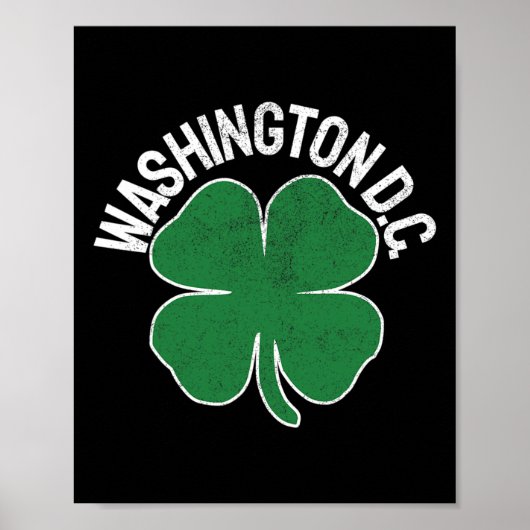 Washington D.c. Cadeau St. Patrick's Day Shamrock Poster (Voorkant)