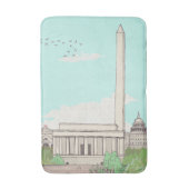 Washington D.C. Capital of the USA Landmarks Badmat (Voorkant Verticaal)