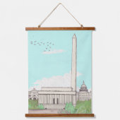 Washington D.C. Capital of the USA Landmarks Hangend Wandkleed (Voorkant)
