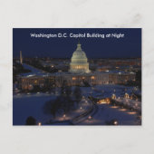 Washington D.C. Capitol Building in Winter Night Briefkaart (Voorkant)
