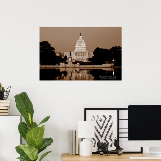 Washington D.C. - Capitol Poster (Thuiskantoor)