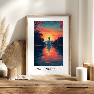 Washington D.C. Capitol Zonsondergang Poster