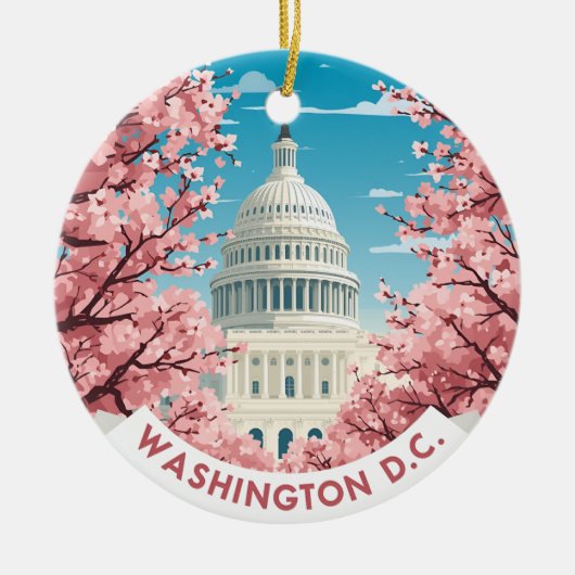 Washington D.C. Cherry Blossom Keramisch Ornament (Voorkant)