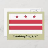 Washington D.C. Flag Briefkaart (Voorkant / Achterkant)