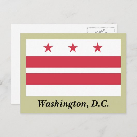 Washington D.C. Flag Briefkaart (Voorkant / Achterkant)