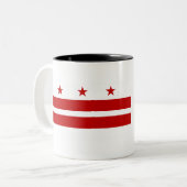 Washington D.C. Flag Tweekleurige Koffiemok (Voorkant links)
