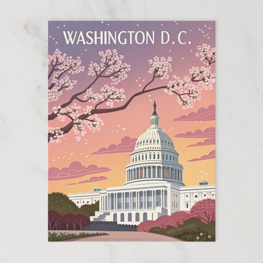 Washington D.C.: Kersenbloesems in het Capitool Briefkaart