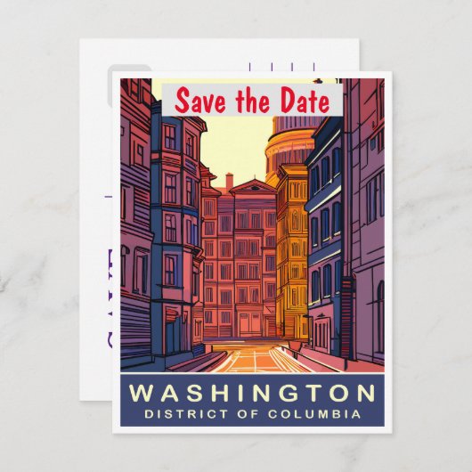 Washington D.C., Levendige Kleuren, Save The Date (Voorkant / Achterkant)