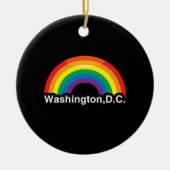WASHINGTON D.C. LGBT PRIDE RAINBOW KERAMISCH ORNAMENT (Voorkant)