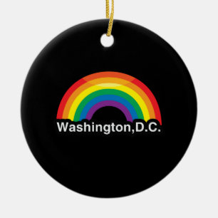 WASHINGTON D.C. LGBT PRIDE RAINBOW KERAMISCH ORNAMENT