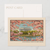 Washington, D.C. Lincoln Memorial Oud Briefkaart (Voorkant / Achterkant)