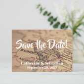Washington D.C. Map Save The Date (Staand voorkant)
