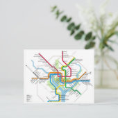Washington D.C. Metro Subway Map Briefkaart (Staand voorkant)