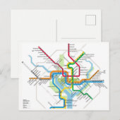 Washington D.C. Metro Subway Map Briefkaart (Voorkant / Achterkant)