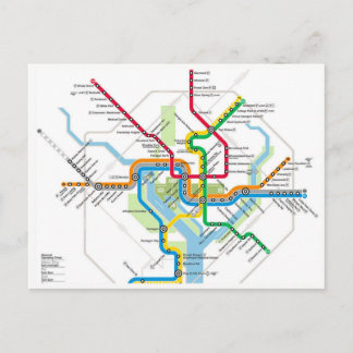 Washington D.C. Metro Subway Map Briefkaart