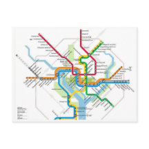 Washington D.C. Metro Subway Map Briefkaart