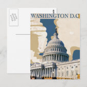 Washington D.C. Oude Reisposter Briefkaart (Voorkant / Achterkant)