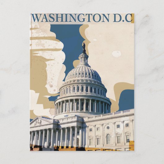Washington D.C. Oude Reisposter Briefkaart (Voorkant)